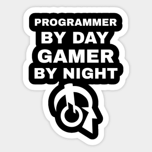 Programmer By Day Gamer By Night Sticker